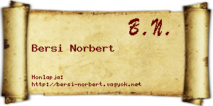 Bersi Norbert névjegykártya